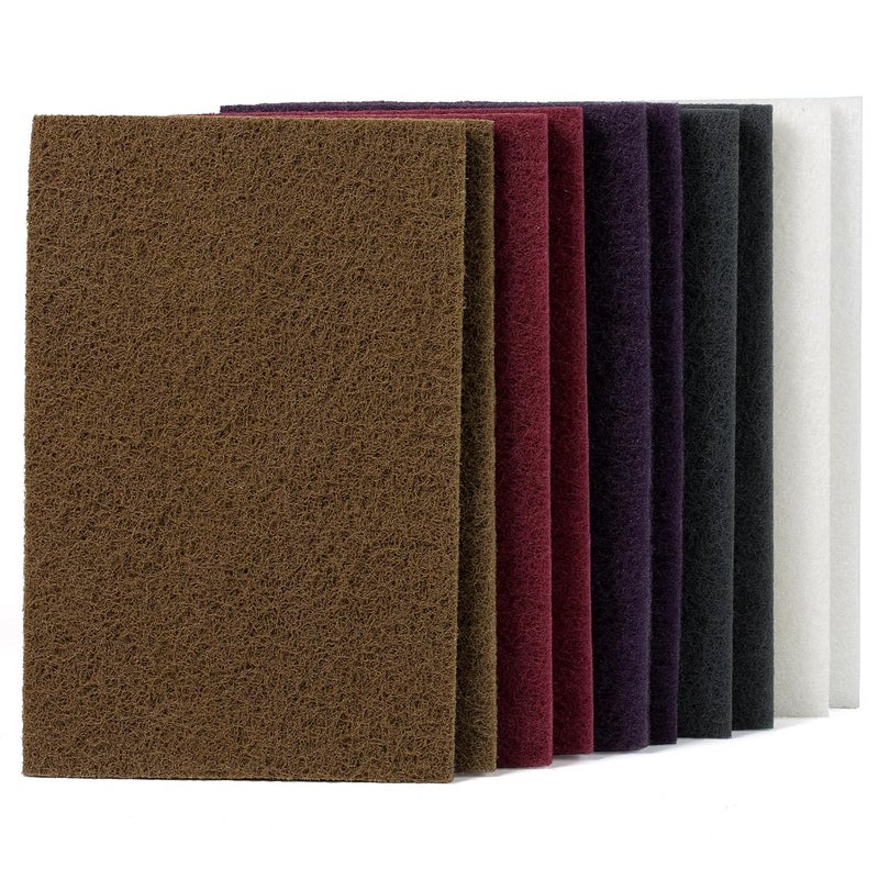 SANDPROX Scuff Pad 6” x 9” Scuff Pads,2 Each of Maroon&Grey&Gold&Purple&White,Scuff Pads for Paint Prep, Total 10PCS,Aluminum Oxide Abrasive Pads for Scuffing,Surface Adhesion Preparation,Cleaning - Image 1